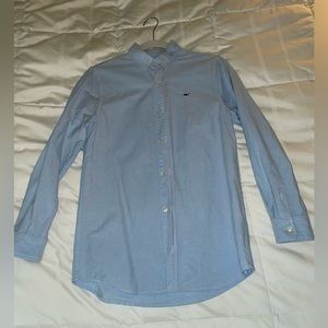 Boys Vineyard Vines Oxford Solid Ocean Breeze Shirt M 12-14